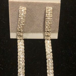 Cubic zirconia long dangling earnings.